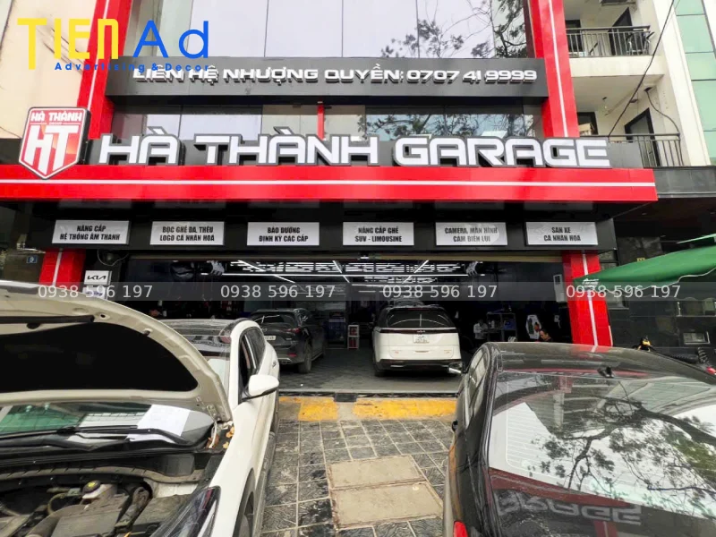 Bảng hiệu quảng cáo gara ô tô Hà Thành