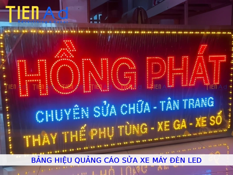Bảng hiệu quảng cáo sửa xe máy đèn led