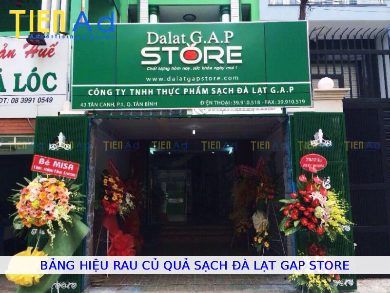 Bảng hiệu rau củ quả sạch Đà Lạt GAP Store