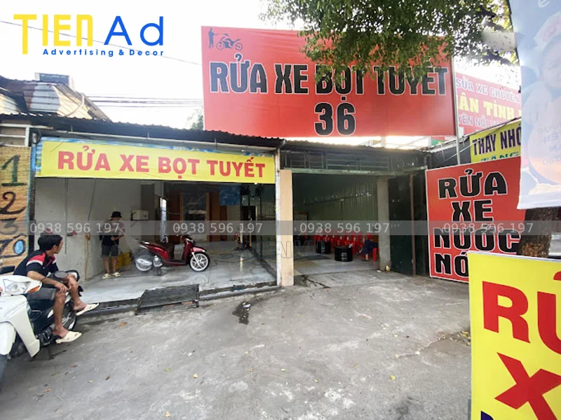 Bảng hiệu rửa xe bọt tuyết 36