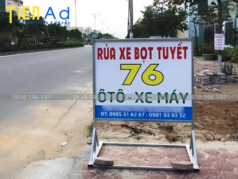 Bảng hiệu rửa xe bọt tuyết 76
