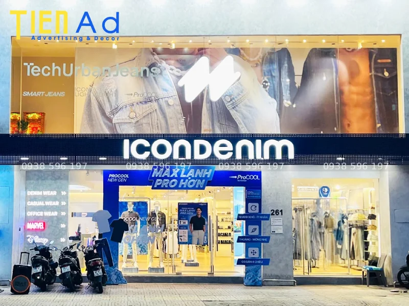 Bảng hiệu shop quần áo ICONDENIM
