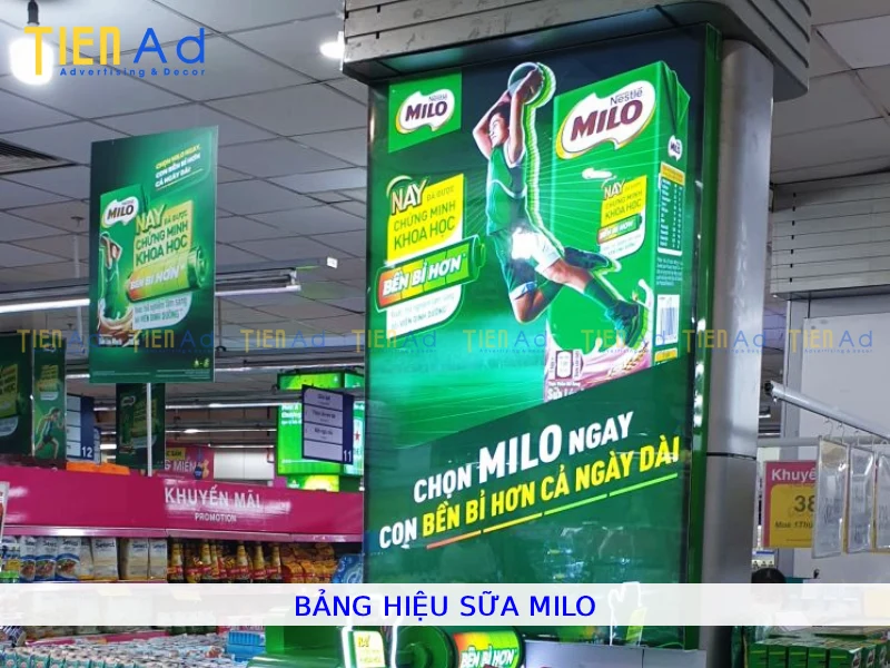 Bảng hiệu sữa Milo
