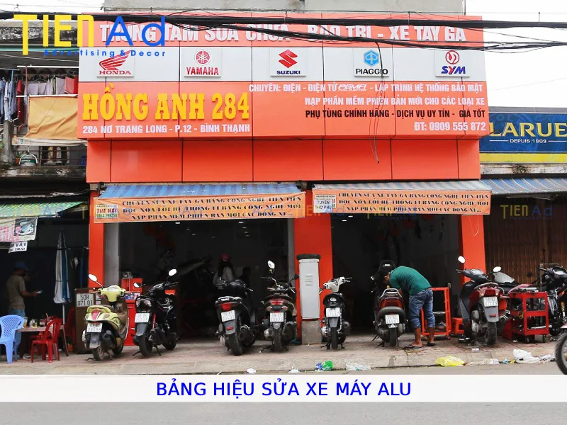 Bảng hiệu sửa xe máy alu