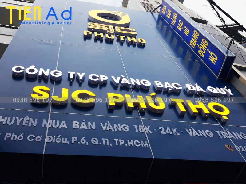 Bảng hiệu tiệm vàng SJC Phú Thọ