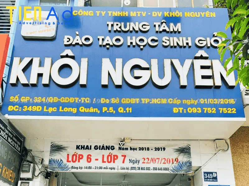 Bảng hiệu trung tâm bồi dưỡng học sinh giỏi Khôi Nguyên
