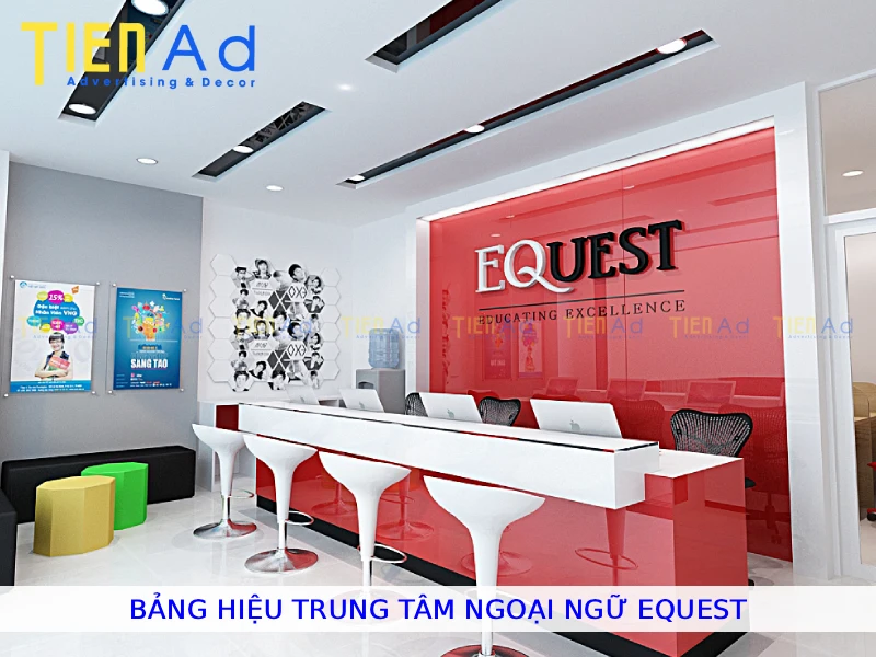 Bảng hiệu trung tâm ngoại ngữ EQuest
