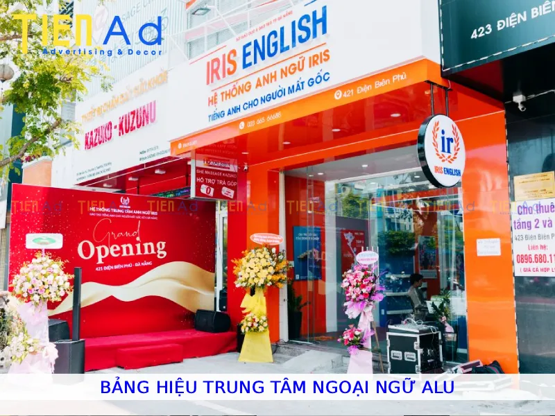 Bảng hiệu trung tâm ngoại ngữ alu
