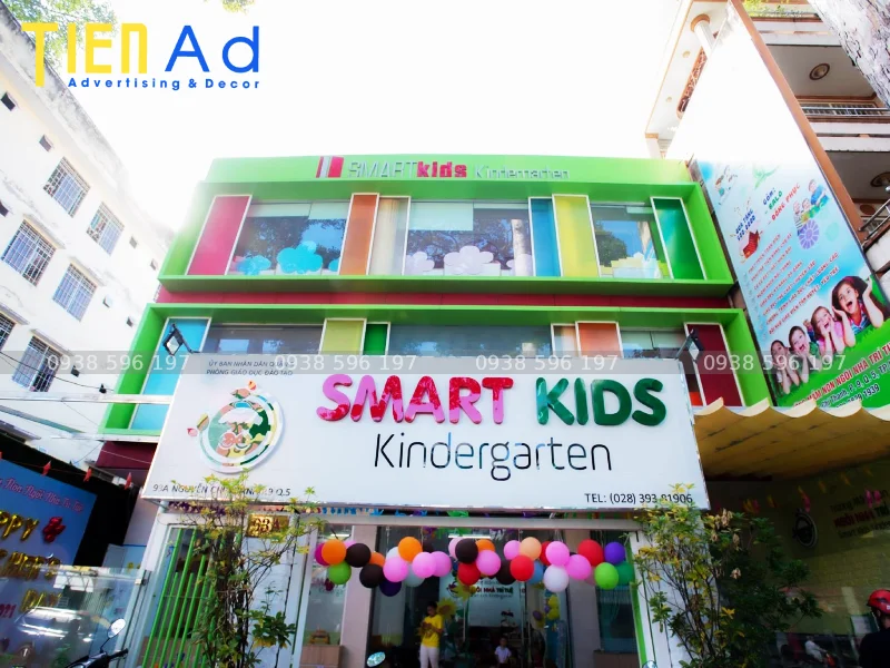 Bảng hiệu trường mầm non alu