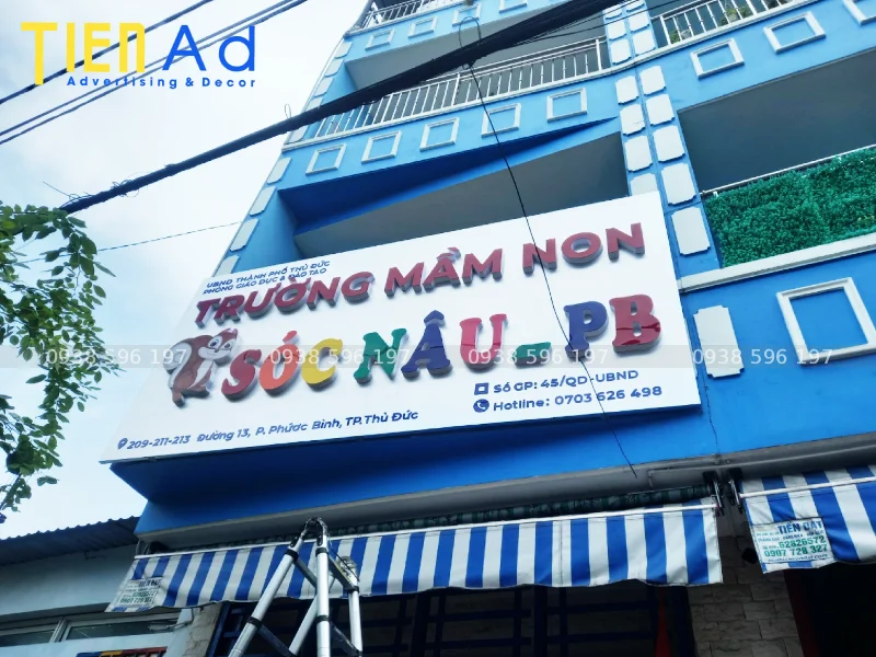Bảng hiệu trường mầm non chữ nổi