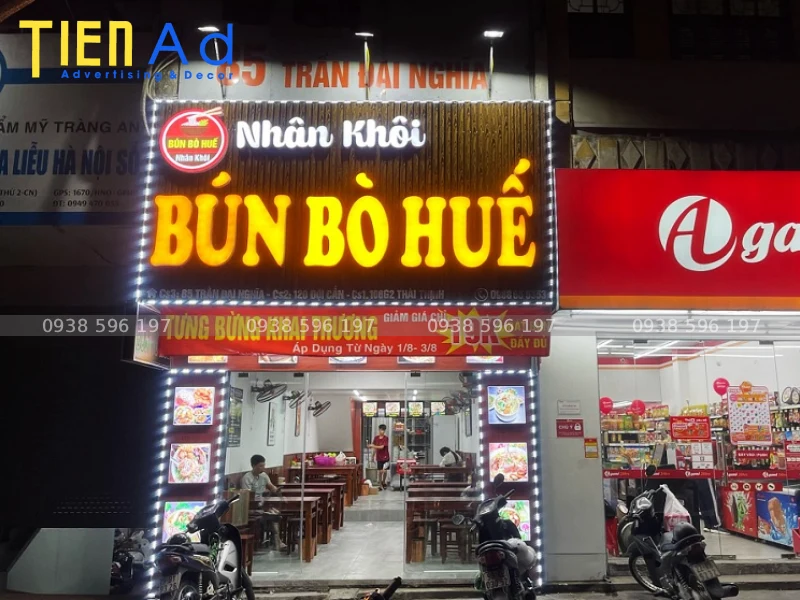 Bảng quảng cáo bún bò Huế Nhân Khôi