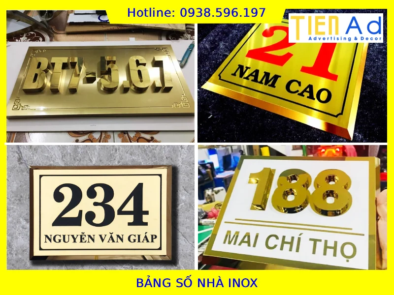Bảng số nhà inox