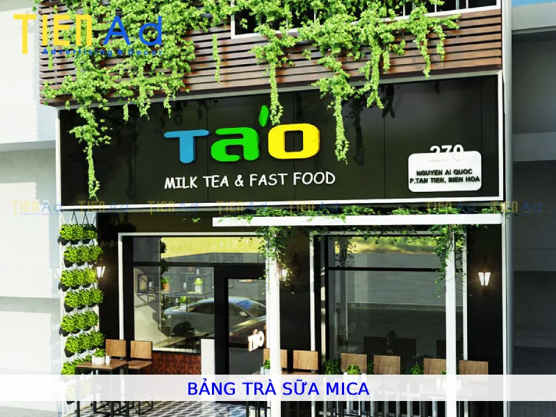 Bảng trà sữa mica