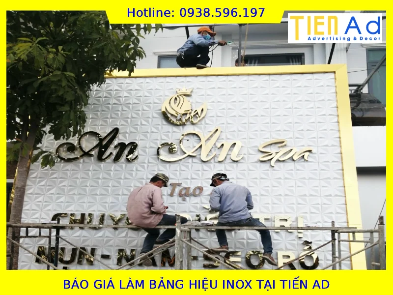 Báo giá bảng hiệu inox tại TIẾN AD