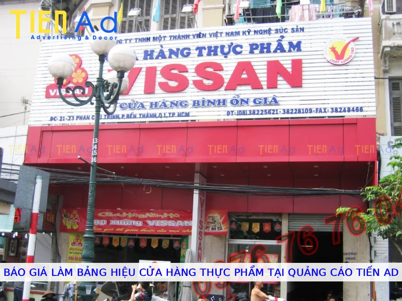Báo giá làm bảng hiệu cửa hàng thực phẩm tại Quảng Cáo Tiến AD