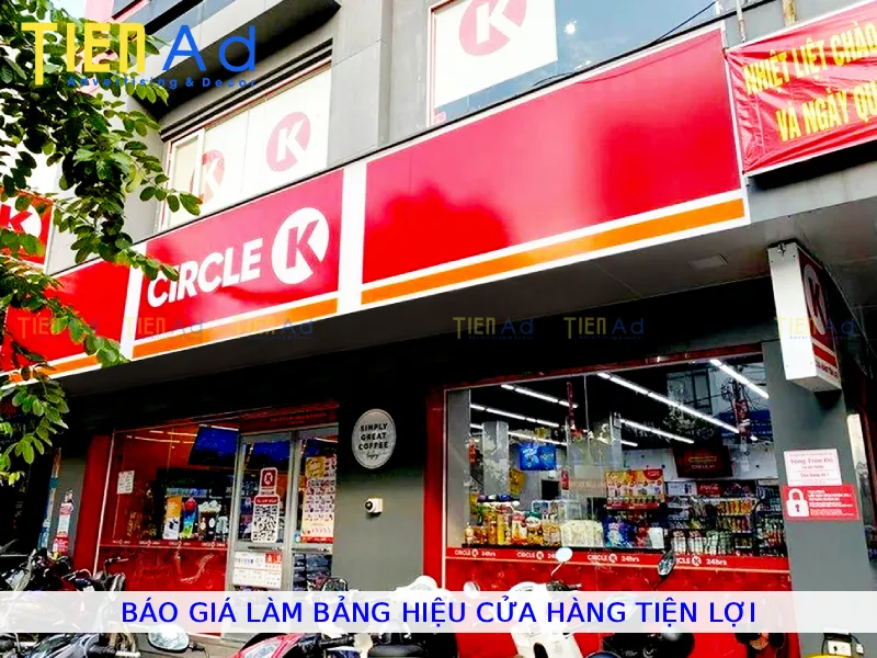 Báo giá làm bảng hiệu cửa hàng tiện lợi