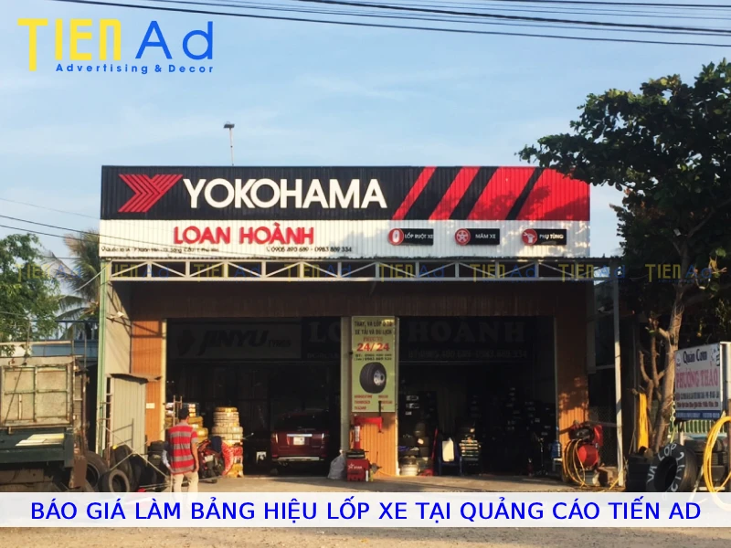 Báo giá làm bảng hiệu lốp xe tại Quảng Cáo Tiến AD