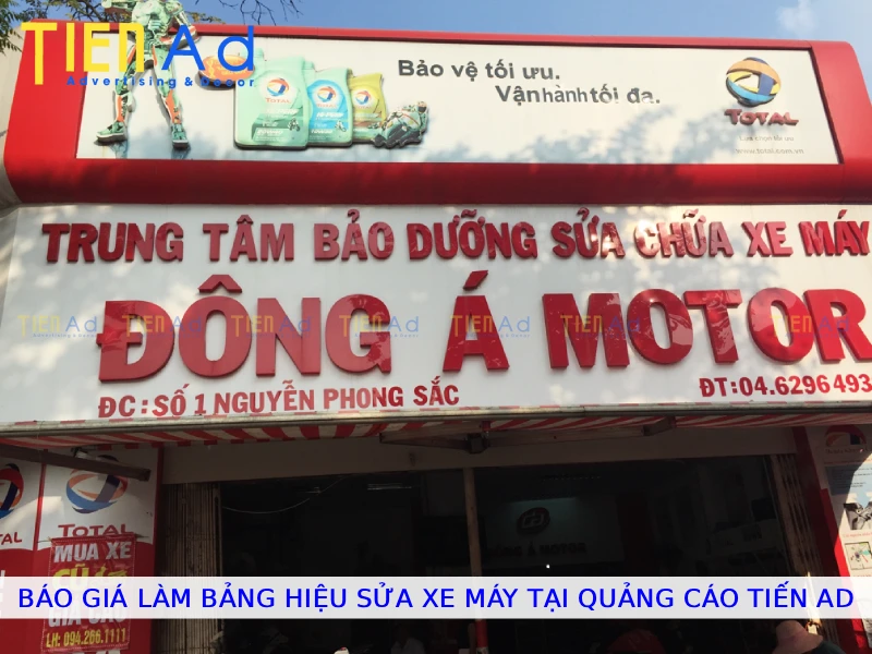Báo giá làm bảng hiệu sửa xe máy tại Quảng Cáo Tiến AD