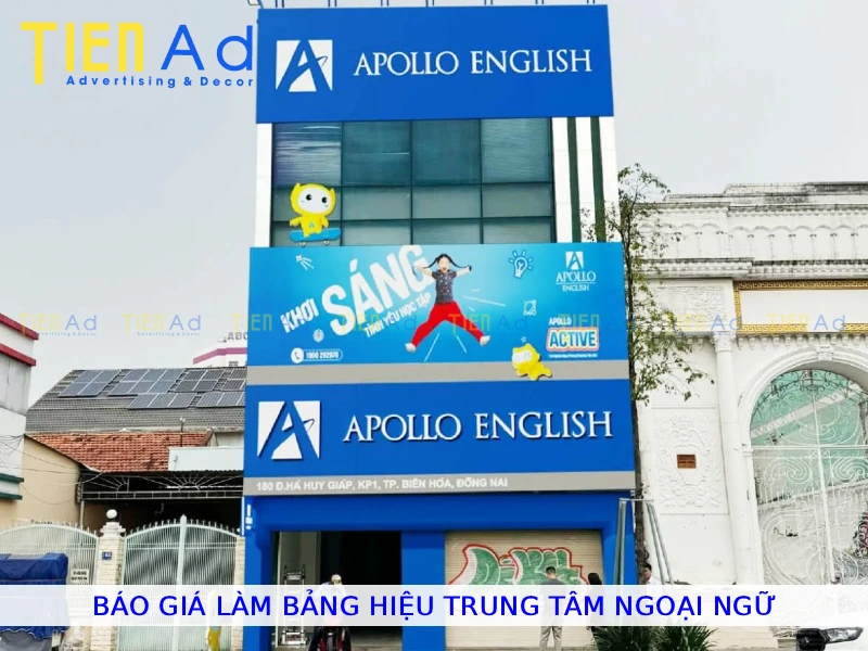 Báo giá làm bảng hiệu trung tâm ngoại ngữ