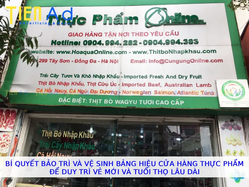Bí quyết bảo trì và vệ sinh bảng hiệu cửa hàng thực phẩm để duy trì vẻ mới và tuổi thọ lâu dài