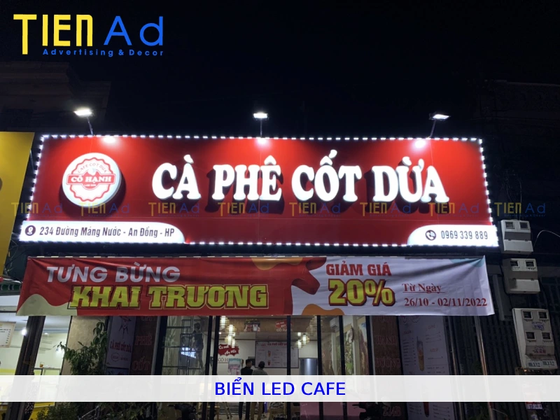 Biển LED cafe