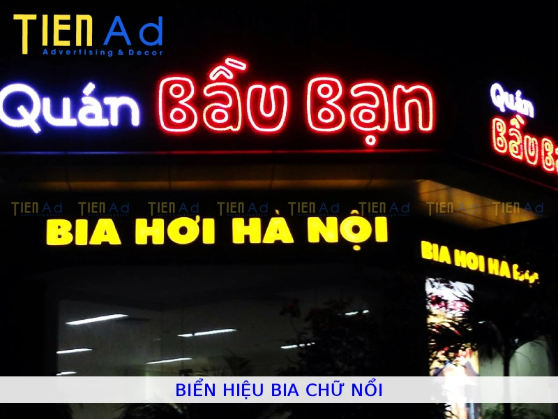 Biển hiệu bia chữ nổi