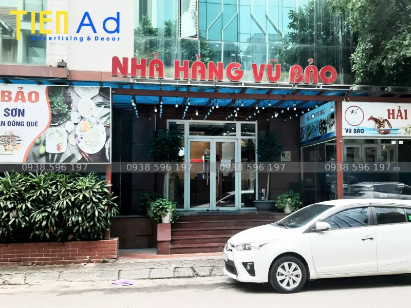 Biển hiệu chữ nổi nhà hàng Vũ Bảo