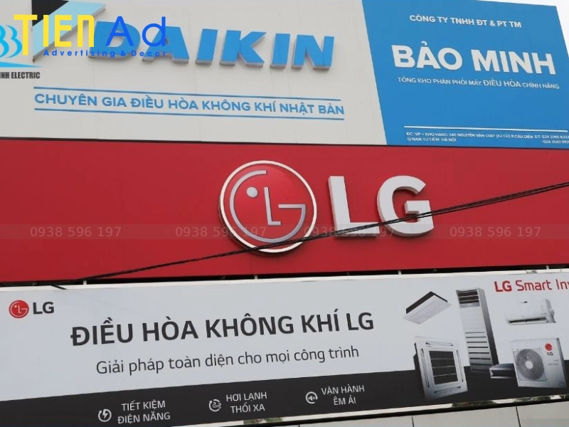 Biển hiệu điện lạnh tài trợ LG