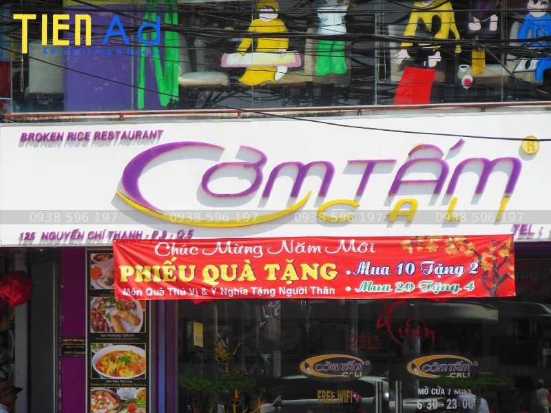 Biển hiệu quảng cáo cơm tấm CaLi