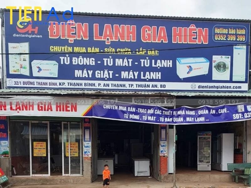 Biển hiệu quảng cáo điện lạnh Gia Hiên