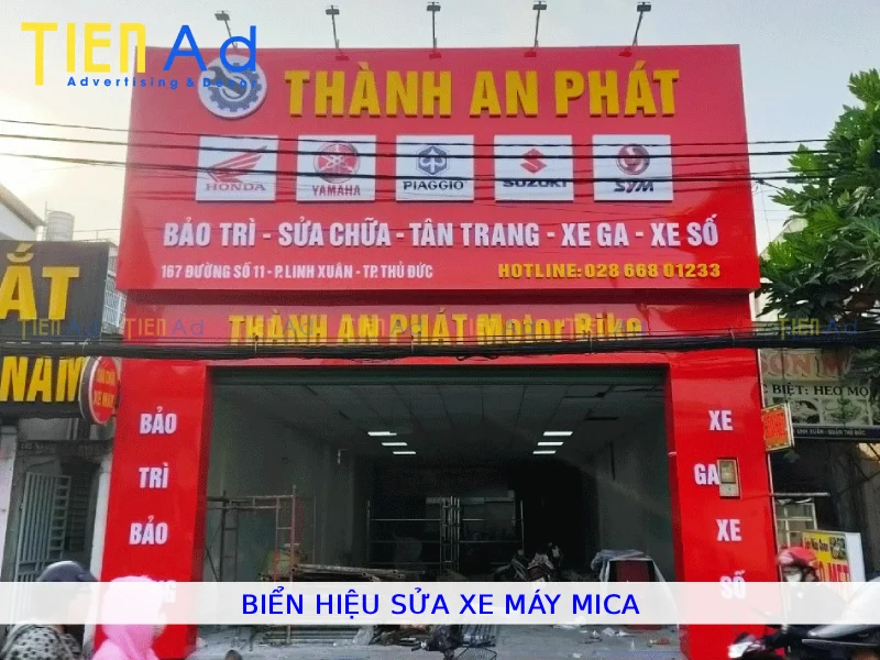 Biển hiệu sửa xe máy mica
