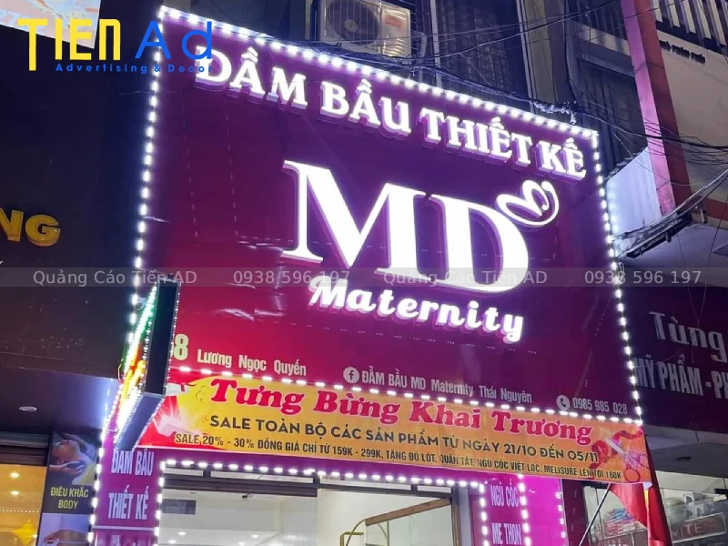 Biển quảng cáo chữ nổi đèn LED giá bao nhiêu Các yếu tố ảnh hưởng tới chi phí thực tế bạn cần biết