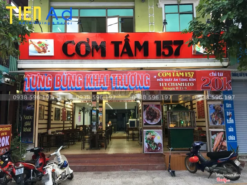 Biển quảng cáo cơm tấm 157