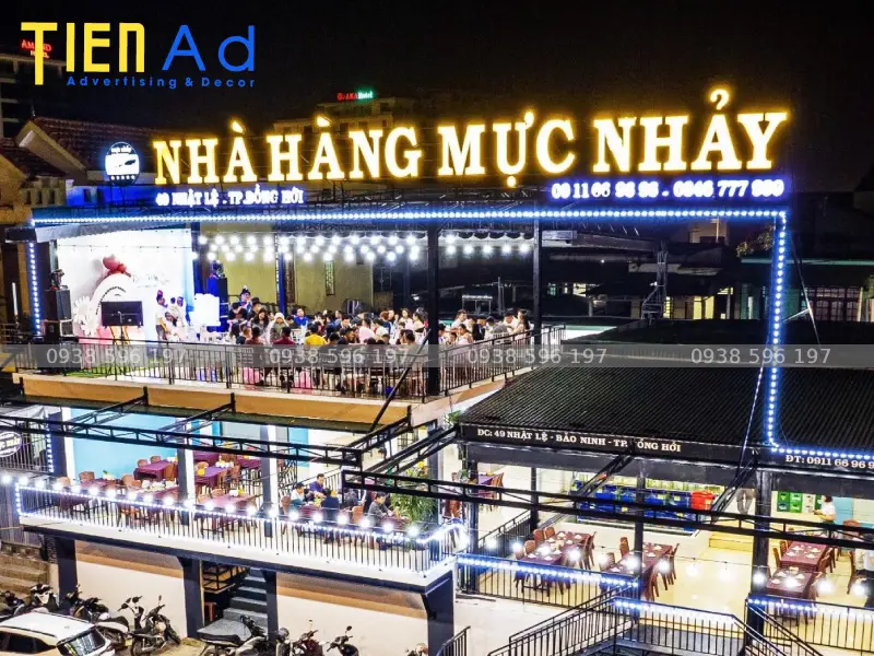 Biển quảng cáo nhà hàng mực nhảy
