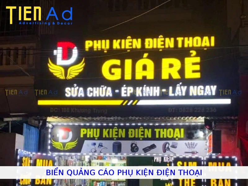 Biển quảng cáo phụ kiện điện thoại