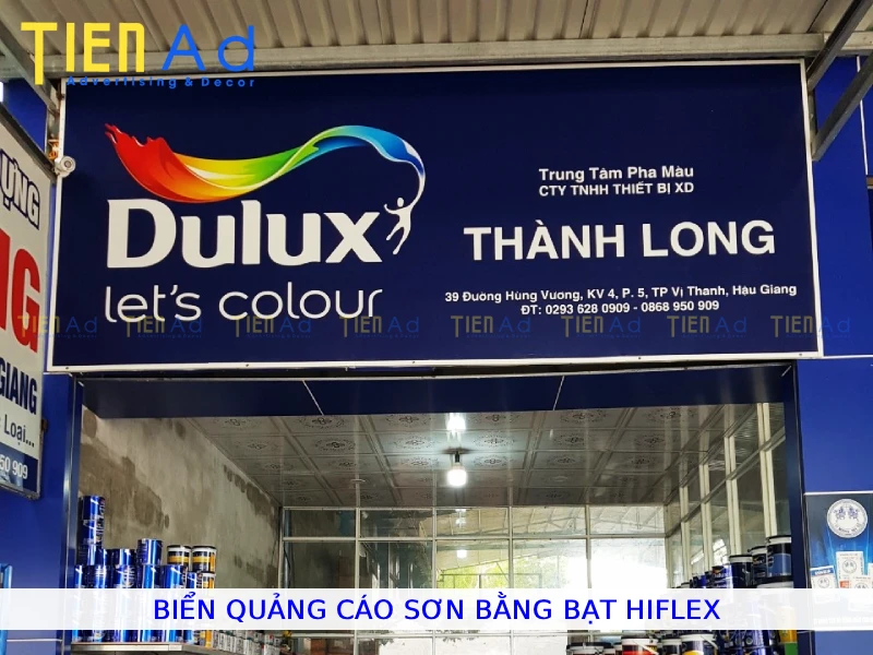 Biển quảng cáo sơn bằng bạt hiflex