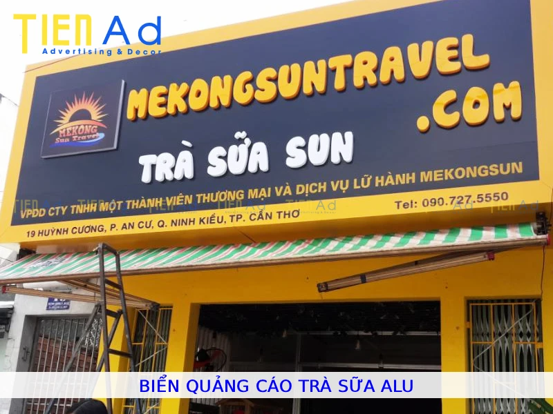 Biển quảng cáo trà sữa alu
