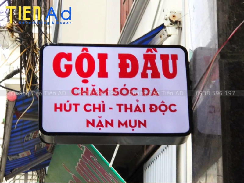 Biển vẫy hộp đèn mica hút nổi - 3