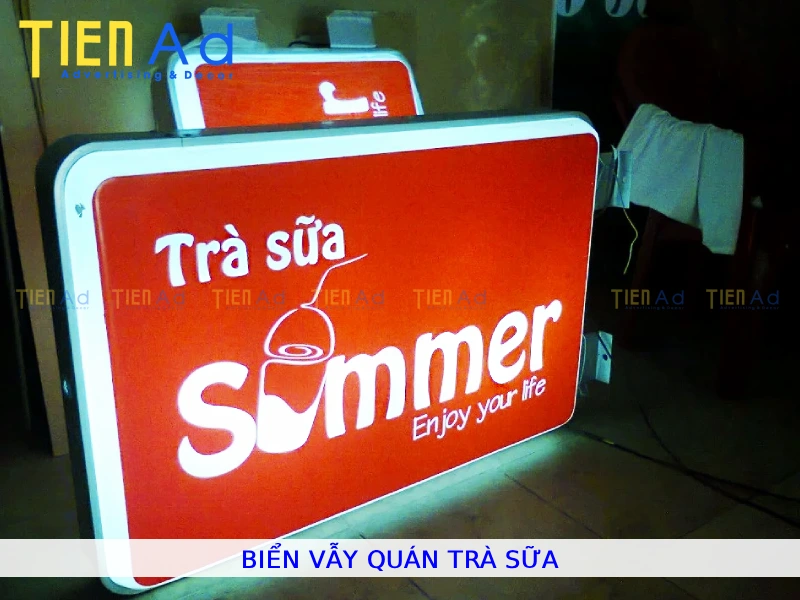 Biển vẫy quán trà sữa