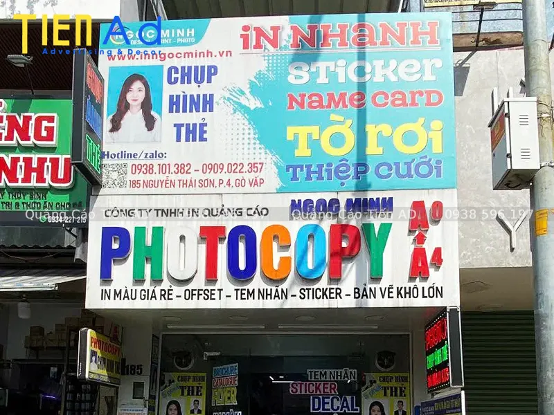 Các chất liệu làm bảng hiệu photocopy phổ biến