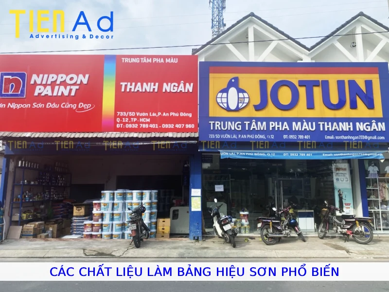 Các chất liệu làm bảng hiệu sơn phổ biến