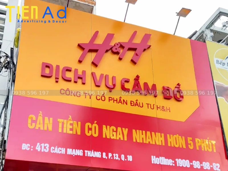 Các chất liệu phổ biến dùng làm bảng hiệu cầm đồ