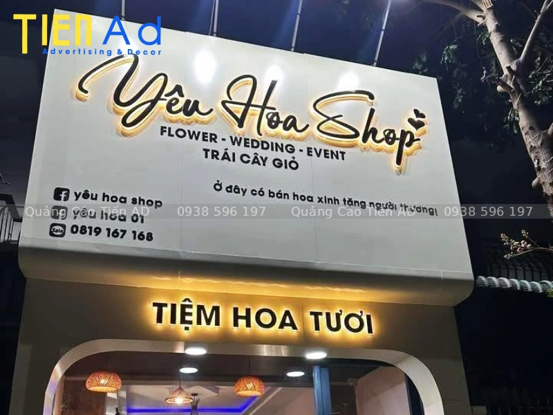 Các loại biển quảng cáo shop hoa tươi phổ biến