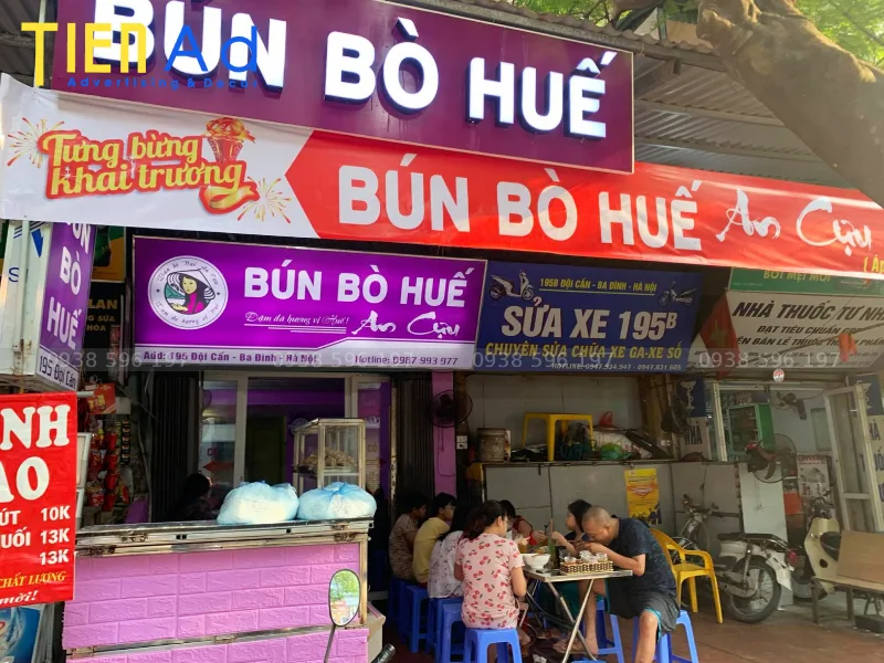 Các yếu tố cần lưu ý khi thiết kế bảng hiệu bún bò Huế