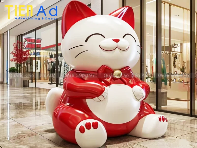 Cách bảo quản mô hình mèo thần tài composite sau mùa Tết