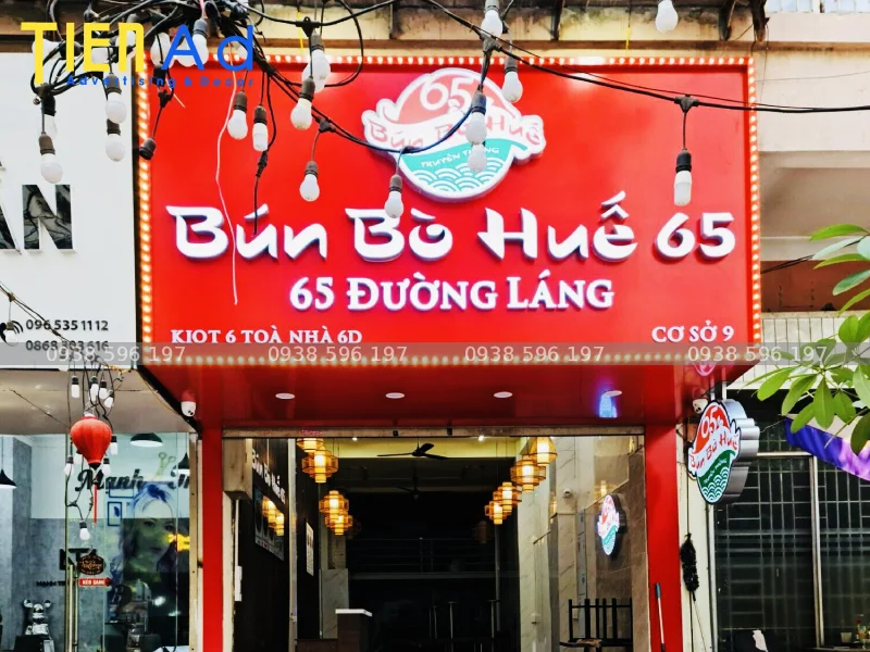 Cách chọn lọc chất liệu làm bảng hiệu bún bò Huế phù hợp