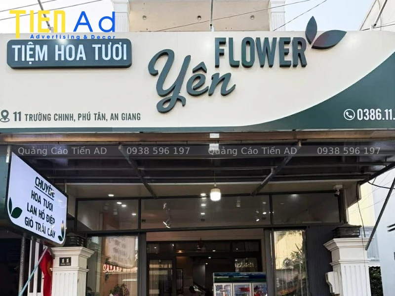 Cách phối màu bảng hiệu shop hoa tươi nổi bật