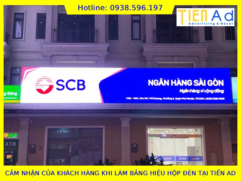 Cảm nhận của khách hàng khi làm bảng hiệu hộp đèn tại TIẾN AD