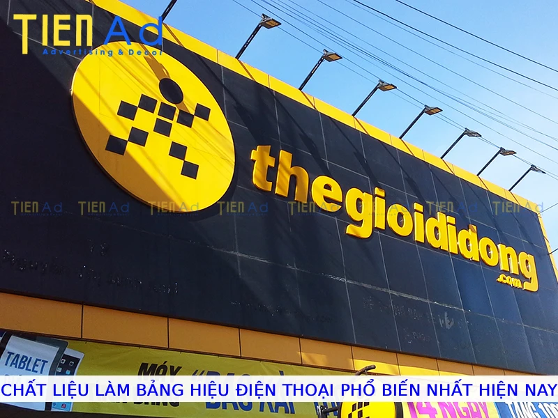 Chất liệu làm bảng hiệu điện thoại phổ biến nhất hiện nay