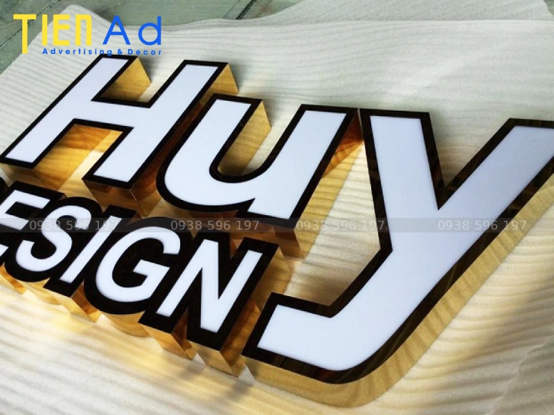 Chữ inox mặt mica